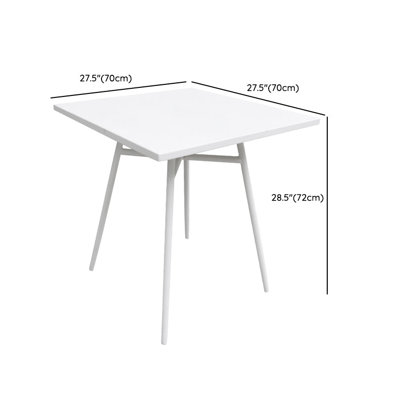 Contemporary Metal Bistro Table White Rust Resistant Bistro Table