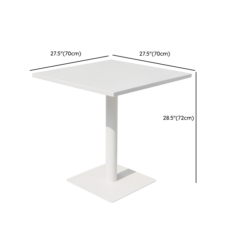 Contemporary Metal Bistro Table White Rust Resistant Bistro Table