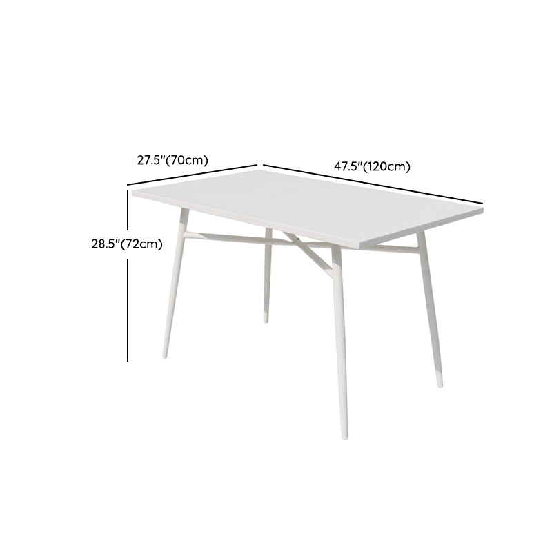 Contemporary Metal Bistro Table White Rust Resistant Bistro Table