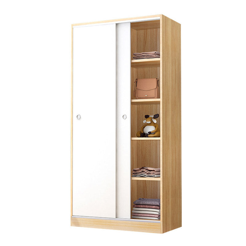 Manufactured Wood Bedroom Armoire with Sliding Barn Door Urban Wardrobe