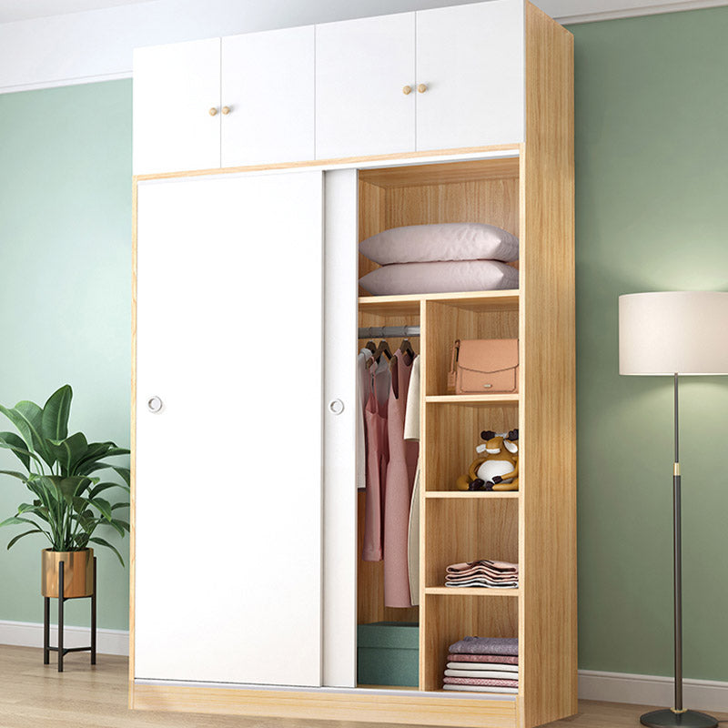 Manufactured Wood Bedroom Armoire with Sliding Barn Door Urban Wardrobe