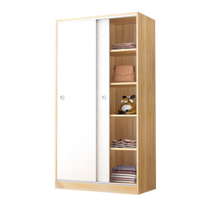 Manufactured Wood Bedroom Armoire with Sliding Barn Door Urban Wardrobe