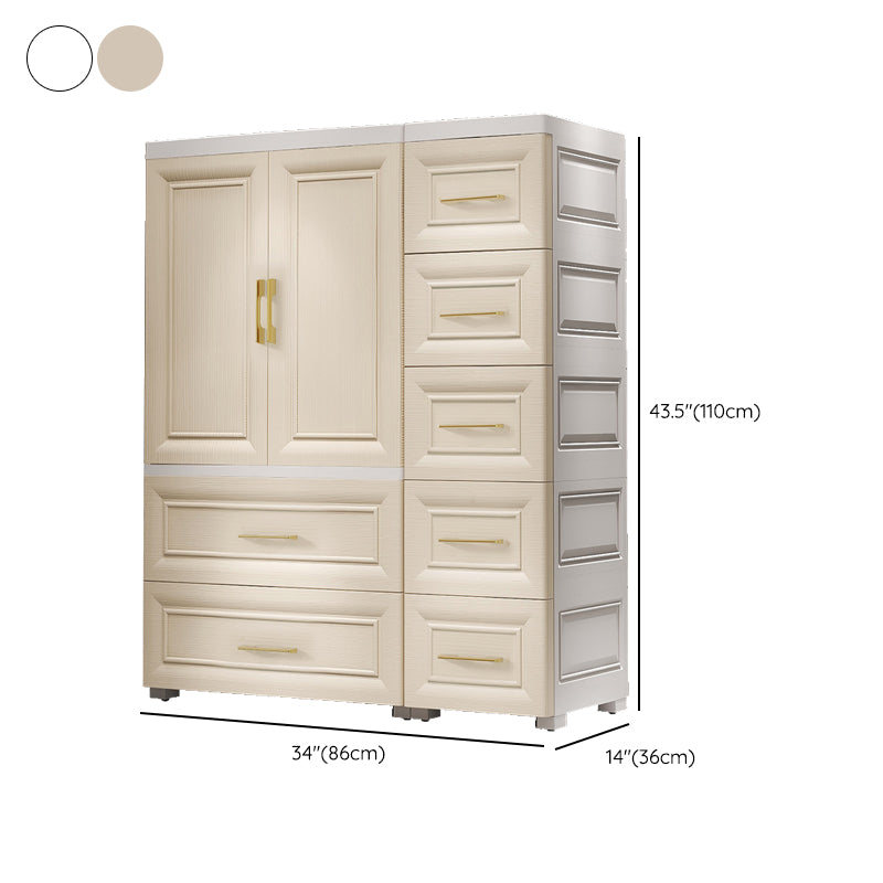 Plastic Youth Armoire with Drawer Contemporary Bedroom Armoire