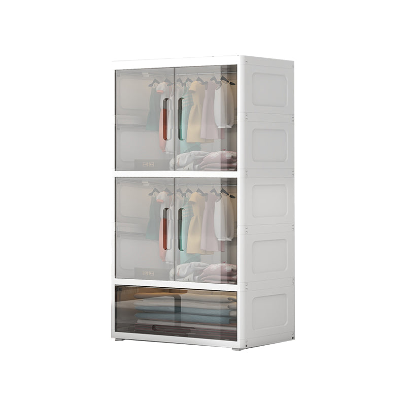 Contemporary Armoire Cabinet Plastic Hanging Clothes Rack for Home