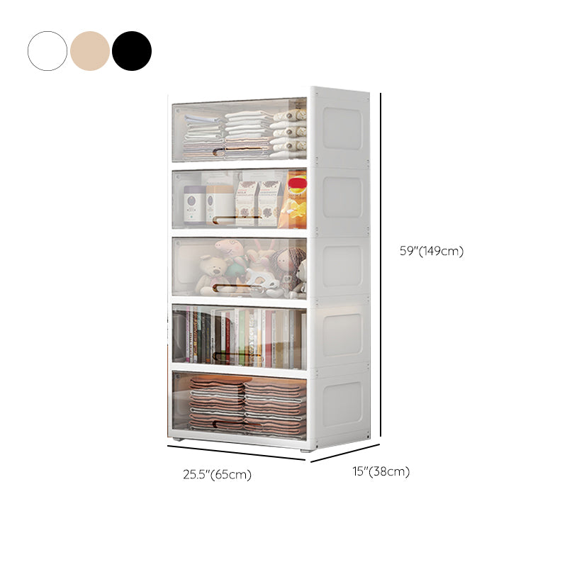 Contemporary Armoire Cabinet Plastic Hanging Clothes Rack for Home