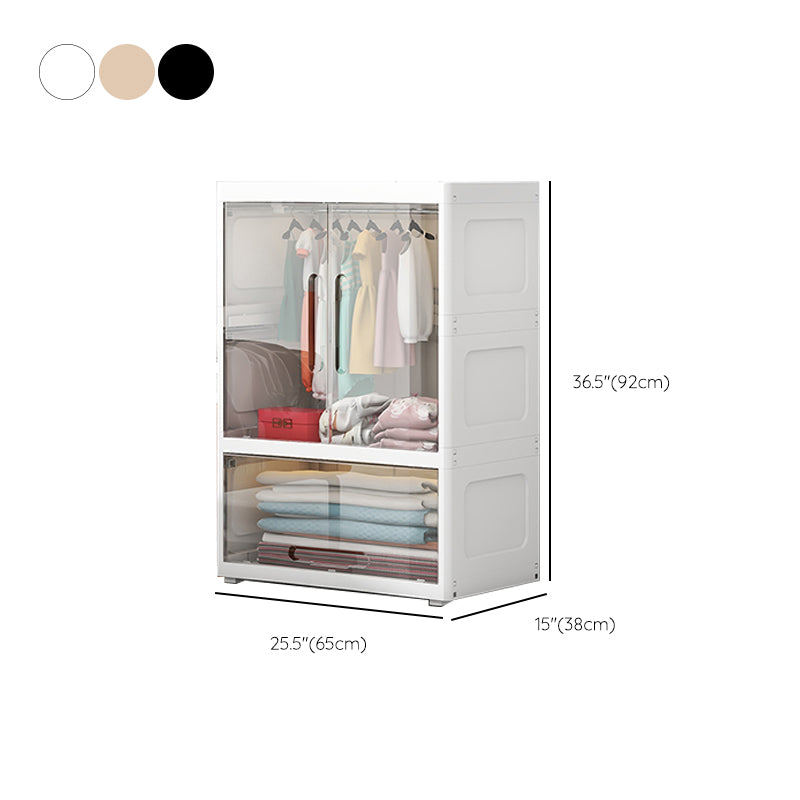 Contemporary Armoire Cabinet Plastic Hanging Clothes Rack for Home