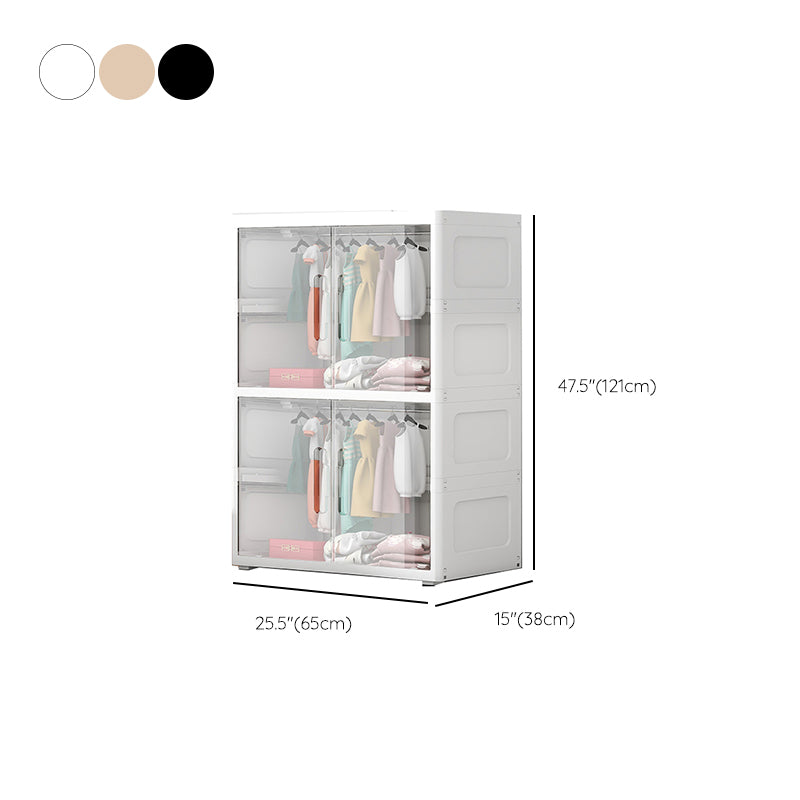 Contemporary Armoire Cabinet Plastic Hanging Clothes Rack for Home