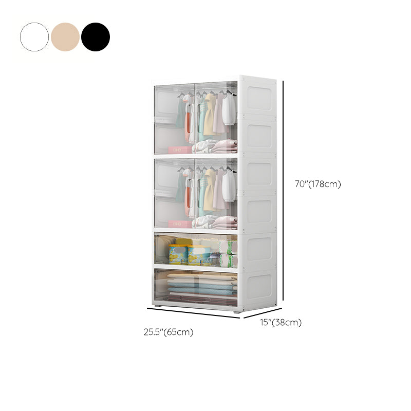 Contemporary Armoire Cabinet Plastic Hanging Clothes Rack for Home