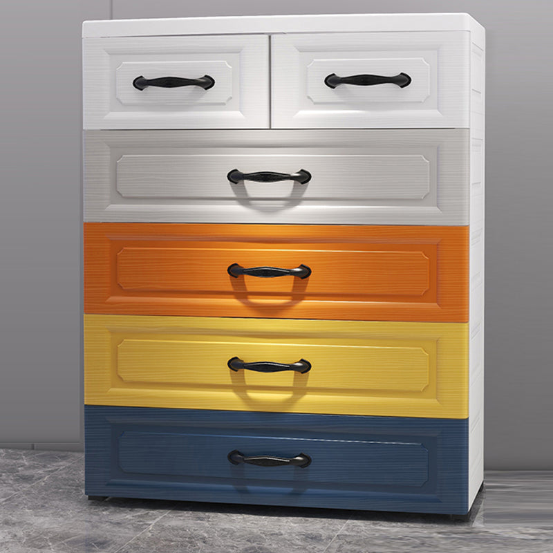 15.6-inch W Modern Chest Nursery Dresser Plastic Kids Nightstand with 6 Drawers