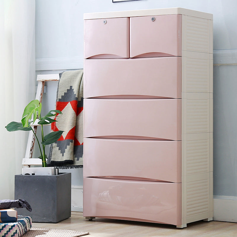 Contemporary Baby Dresser Plastic Dresser with Drawers for Kids Room