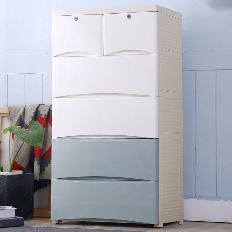 Contemporary Baby Dresser Plastic Dresser with Drawers for Kids Room