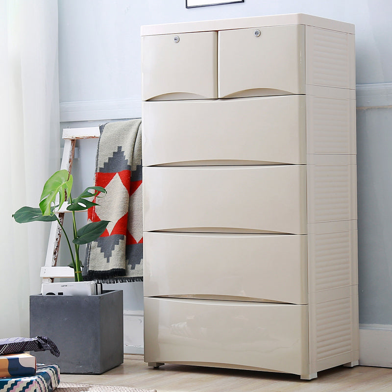 Contemporary Baby Dresser Plastic Dresser with Drawers for Kids Room