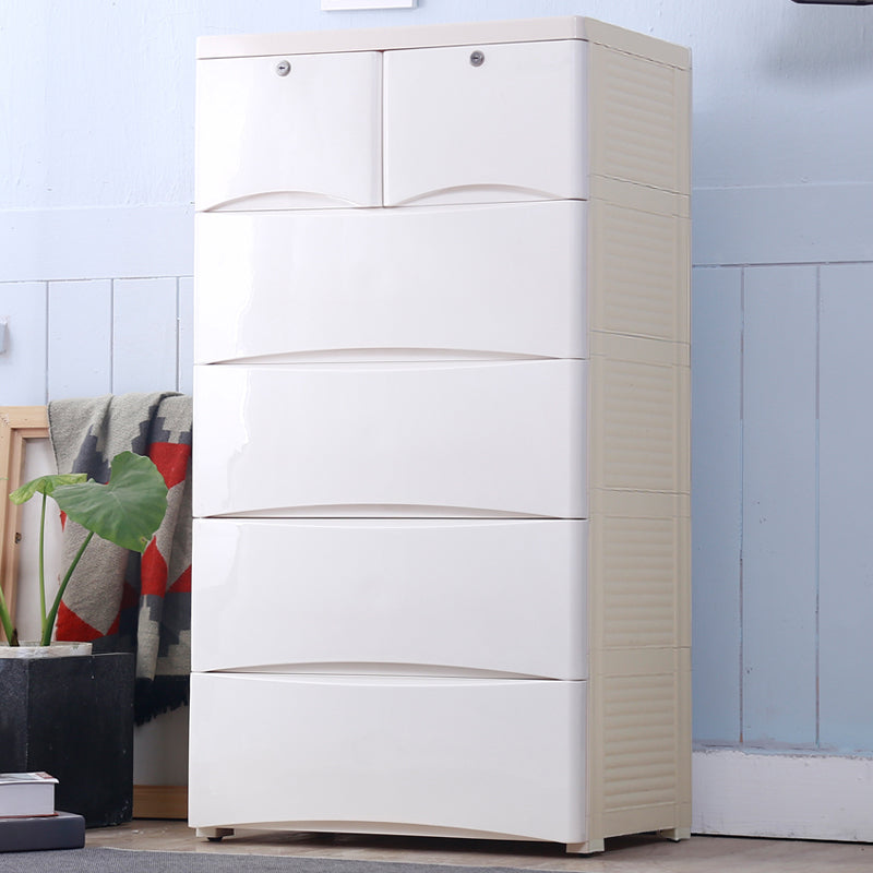 Contemporary Baby Dresser Plastic Dresser with Drawers for Kids Room