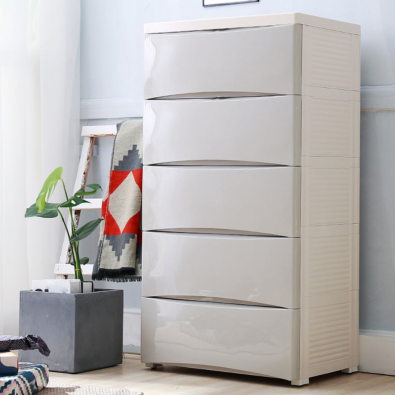 Contemporary Baby Dresser Plastic Dresser with Drawers for Kids Room