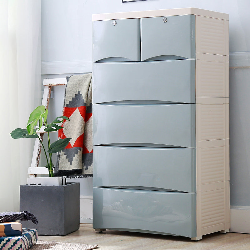 Contemporary Baby Dresser Plastic Dresser with Drawers for Kids Room