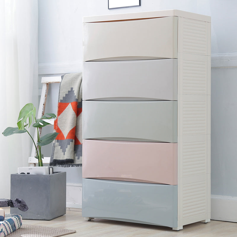 Contemporary Baby Dresser Plastic Dresser with Drawers for Kids Room