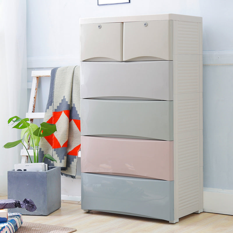 Contemporary Baby Dresser Plastic Dresser with Drawers for Kids Room