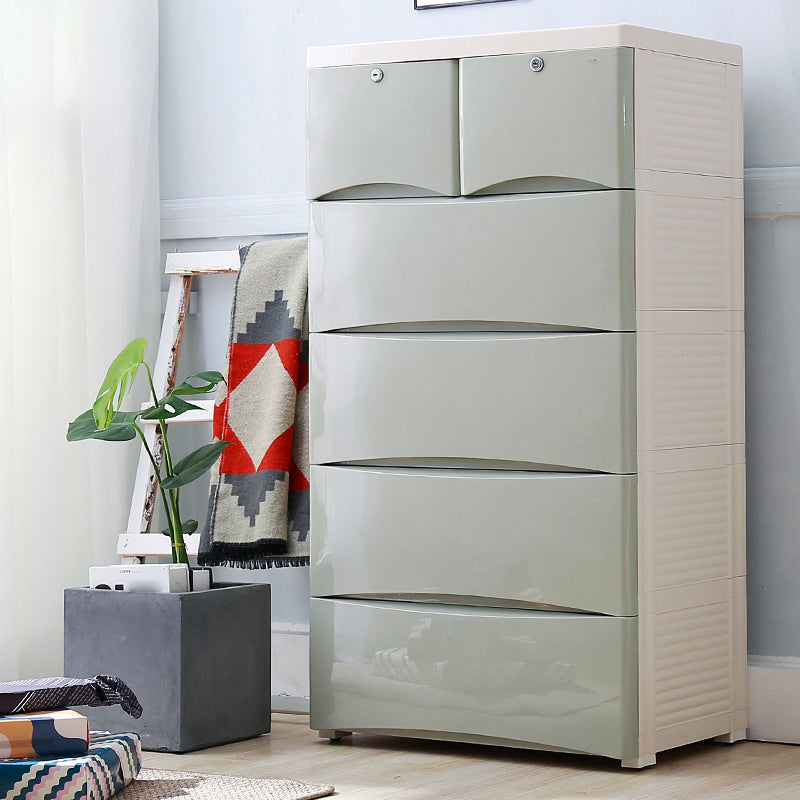 Contemporary Baby Dresser Plastic Dresser with Drawers for Kids Room