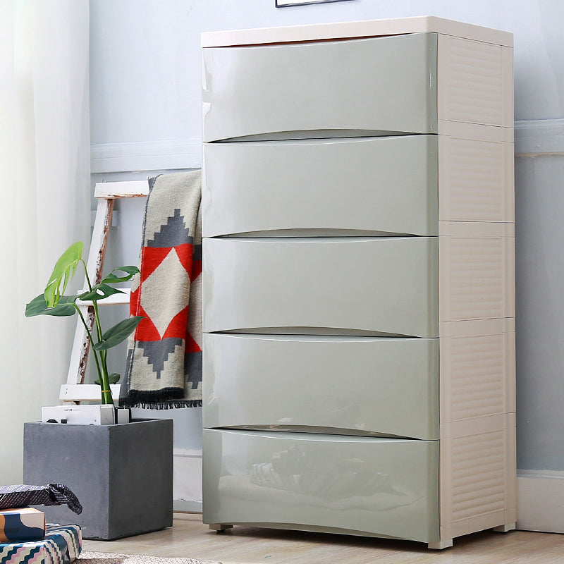 Contemporary Baby Dresser Plastic Dresser with Drawers for Kids Room