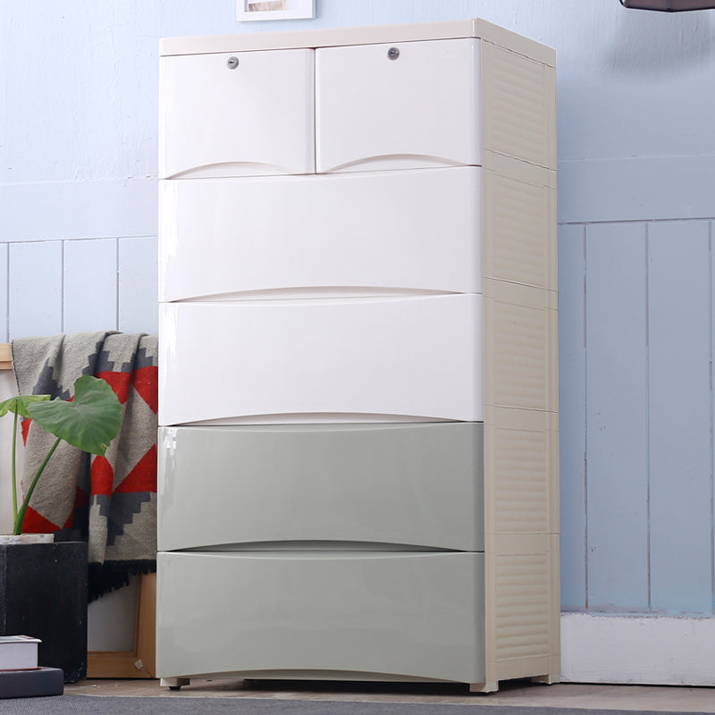 Contemporary Baby Dresser Plastic Dresser with Drawers for Kids Room