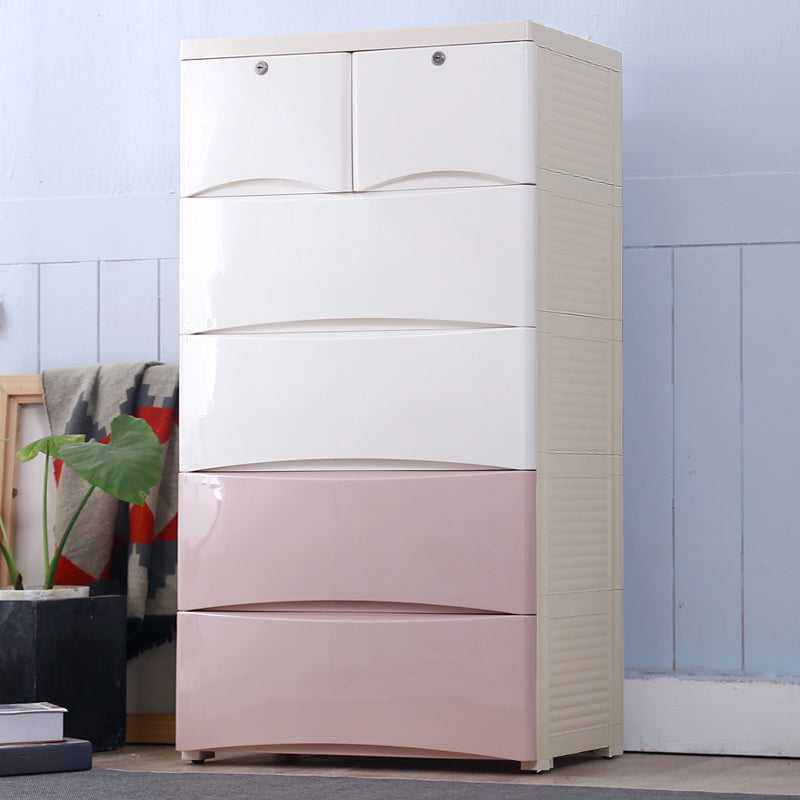 Contemporary Baby Dresser Plastic Dresser with Drawers for Kids Room