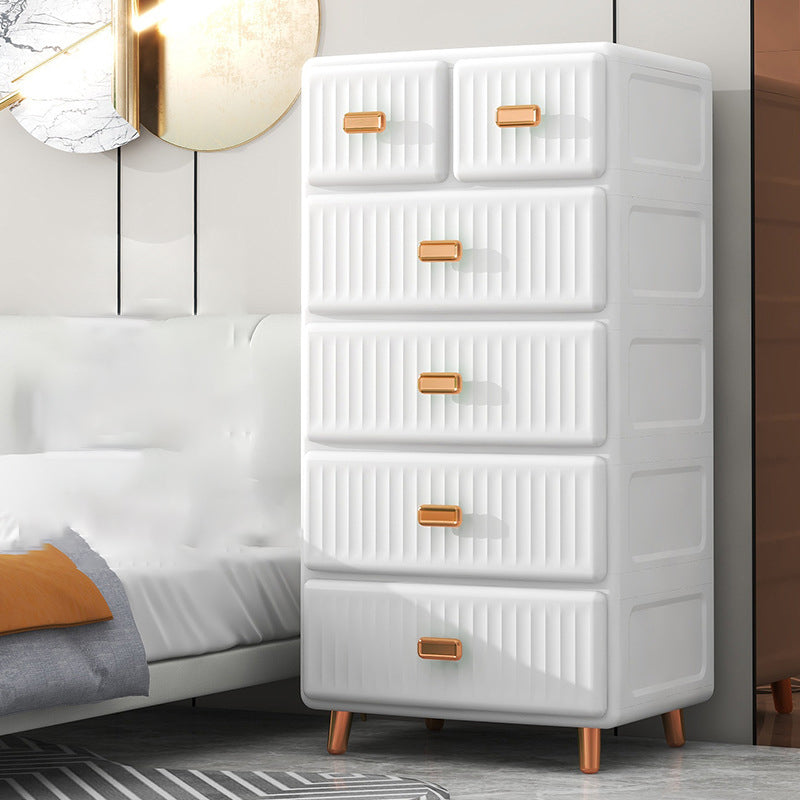 Contemporary Kids Dresser Set Plastic Vertical Kids Nightstand for Bathroom