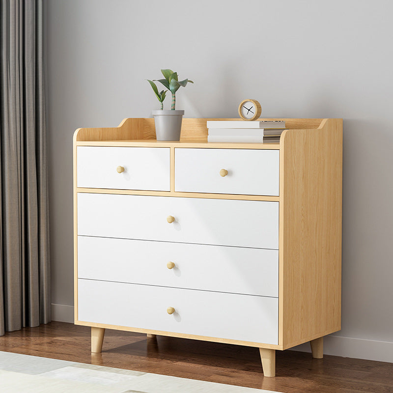 Scandinavian Vertical Kids Dresser Set Wood Kids Nightstand for Bathroom