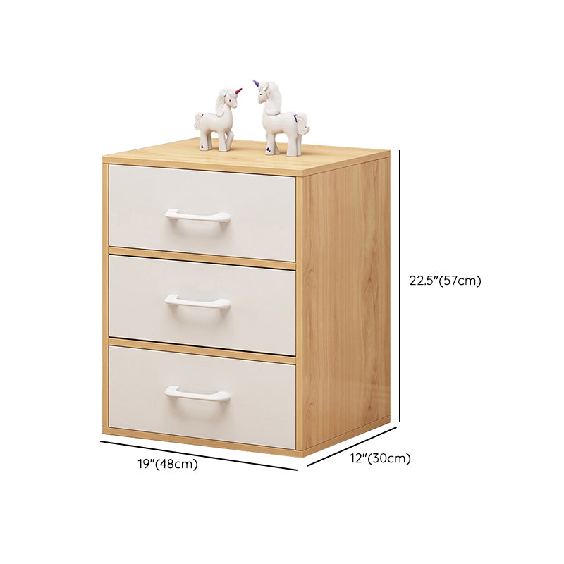 Scandinavian Vertical Kids Dresser Set Wood Kids Nightstand for Bathroom