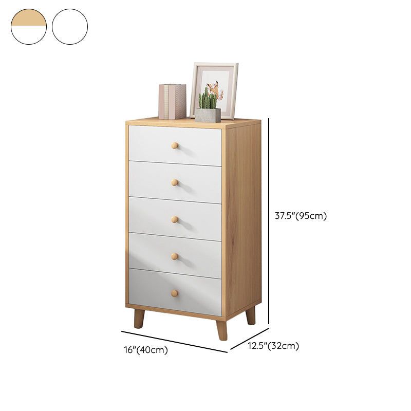 Scandinavian Vertical Kids Dresser Set Wood Kids Nightstand for Bathroom