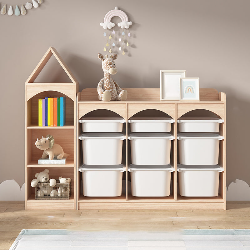 Nordic Home Kids Storage Cubby Solid Wood Cubby Storage Bookcase