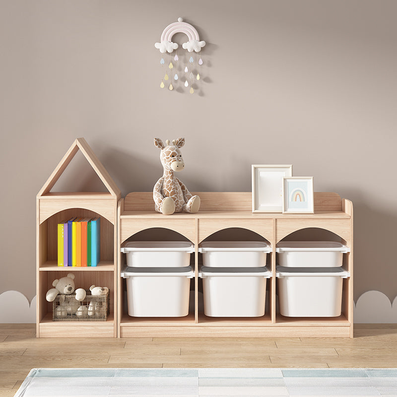 Nordic Home Kids Storage Cubby Solid Wood Cubby Storage Bookcase