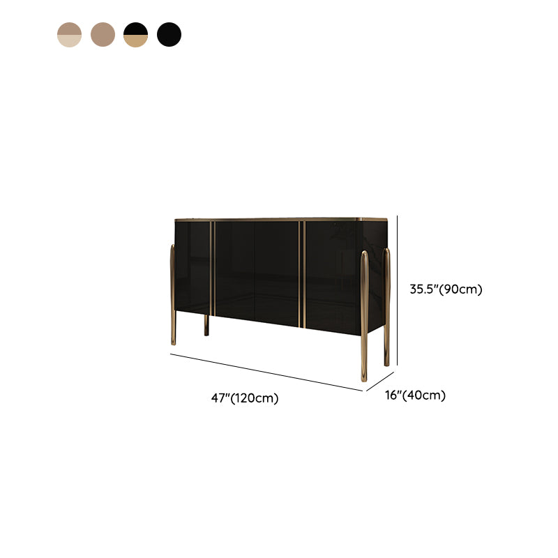 Marble Credenza Contemporary Style Server with Cabinets and Drawers