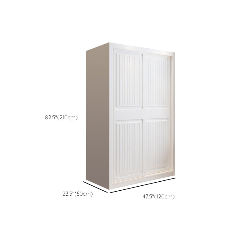 Contemporary Wardrobe Armoire with Garment Rod Wood Wardrobe Closet