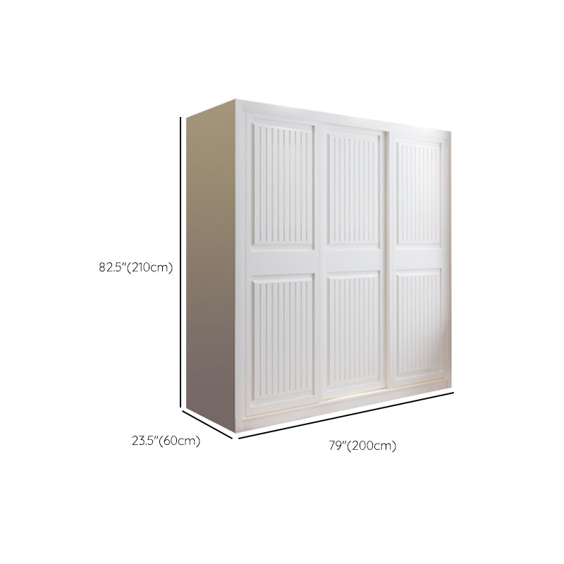 Contemporary Wardrobe Armoire with Garment Rod Wood Wardrobe Closet