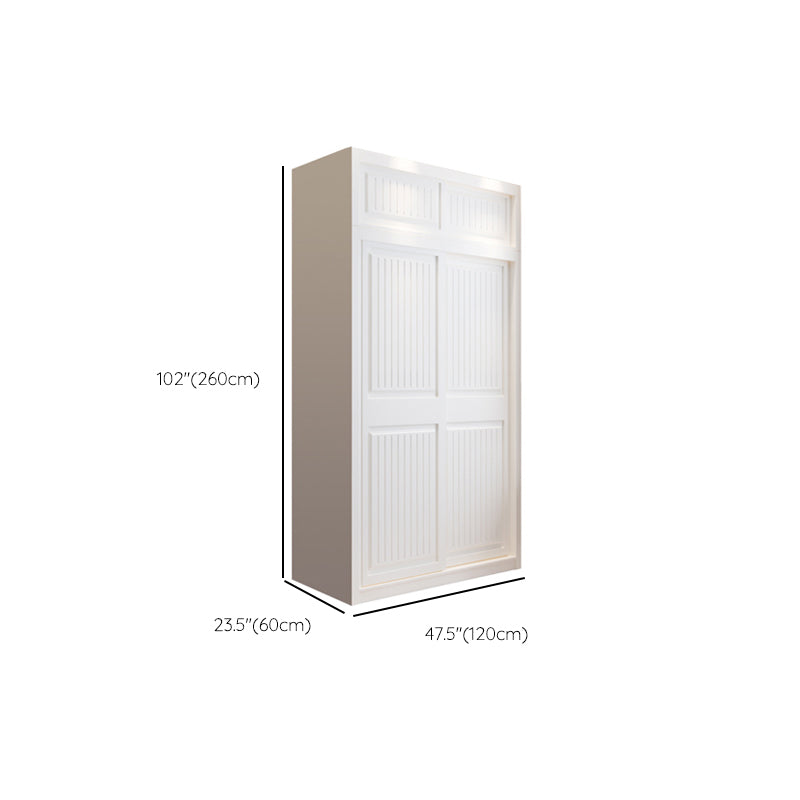 Contemporary Wardrobe Armoire with Garment Rod Wood Wardrobe Closet