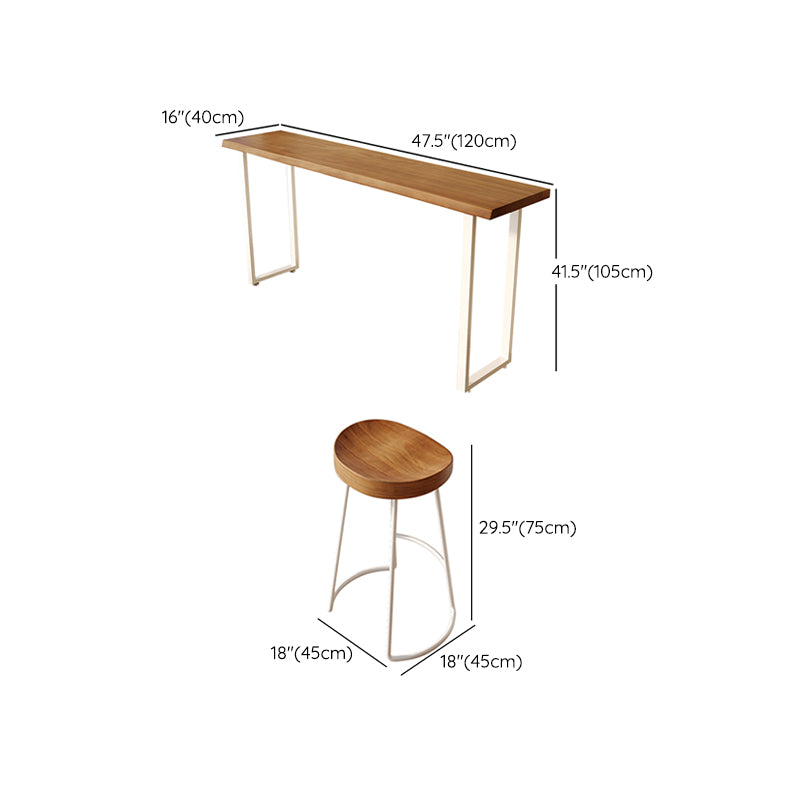 Contemporary Bar Table Set 1/4 Pieces Solid Wood Counter Height Set