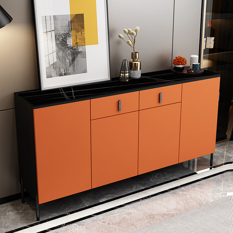 Stone Credenza Modern & Contemporary Server with Drawers and Cabinets