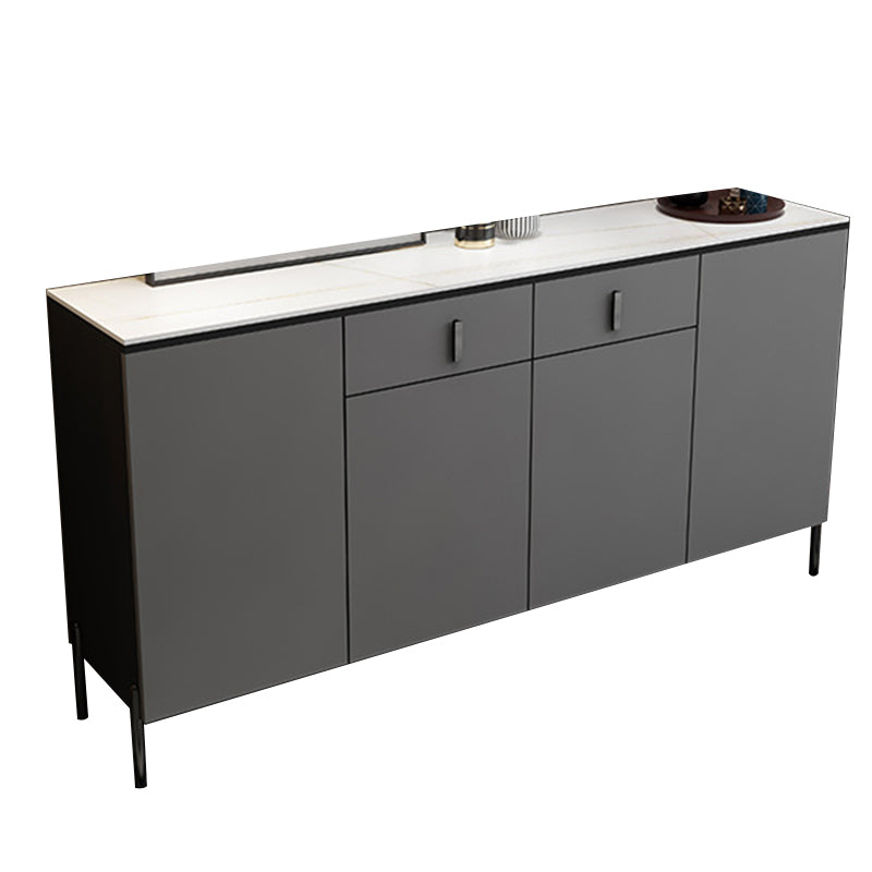 Stone Credenza Modern & Contemporary Server with Drawers and Cabinets