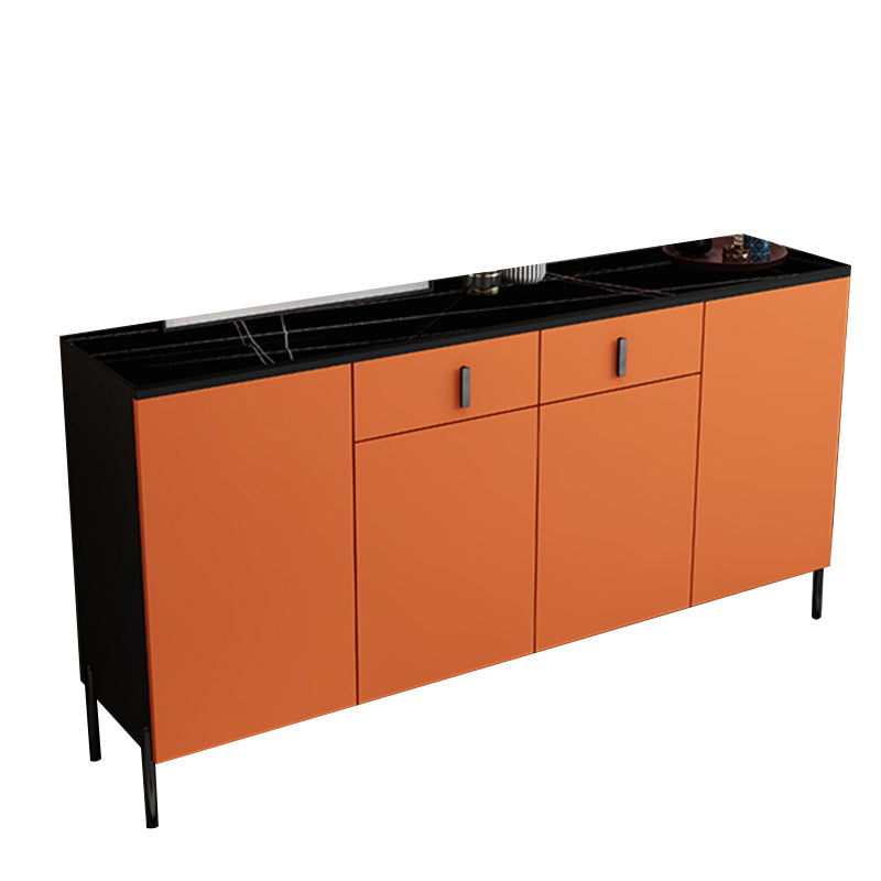 Stone Credenza Modern & Contemporary Server with Drawers and Cabinets