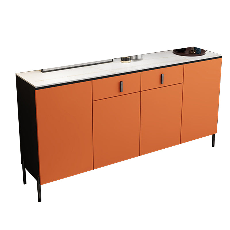 Stone Credenza Modern & Contemporary Server with Drawers and Cabinets