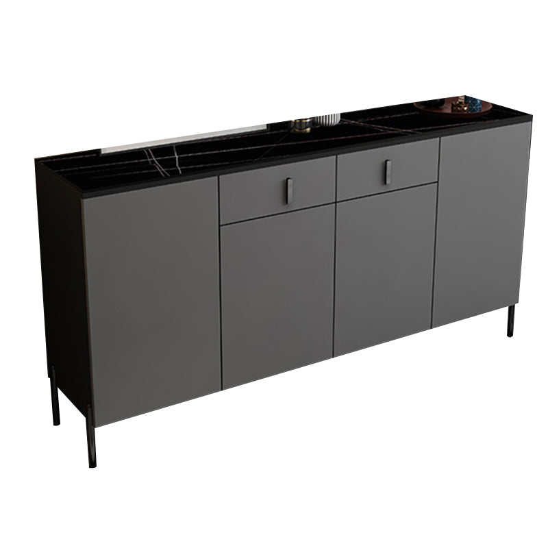 Stone Credenza Modern & Contemporary Server with Drawers and Cabinets