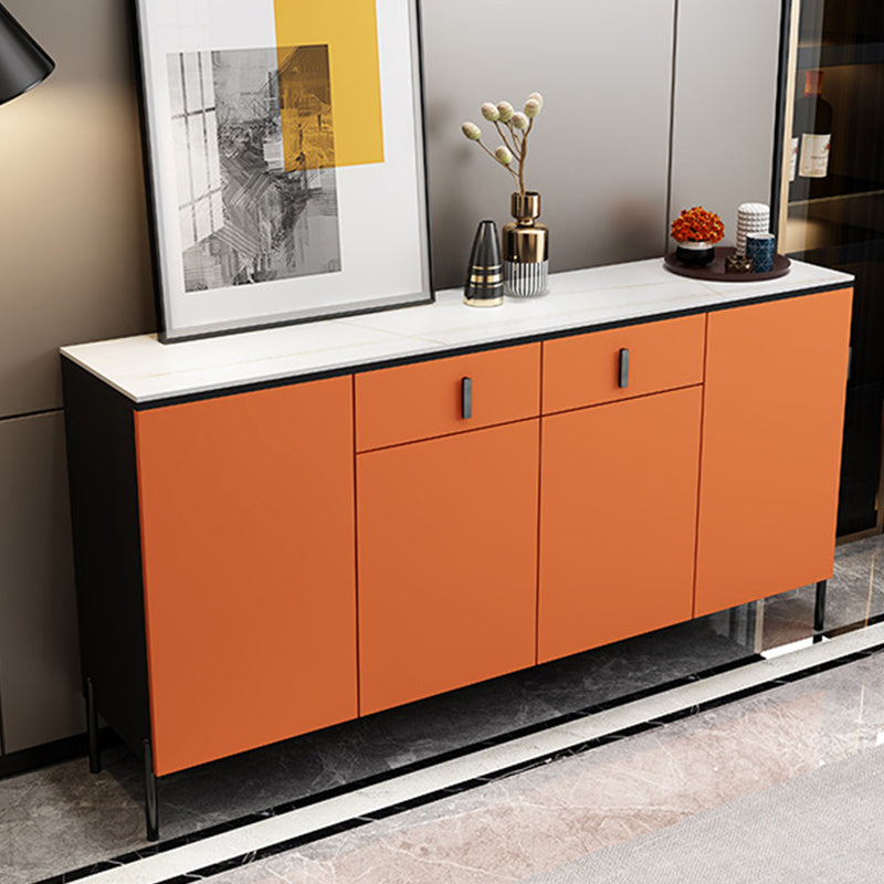 Stone Credenza Modern & Contemporary Server with Drawers and Cabinets