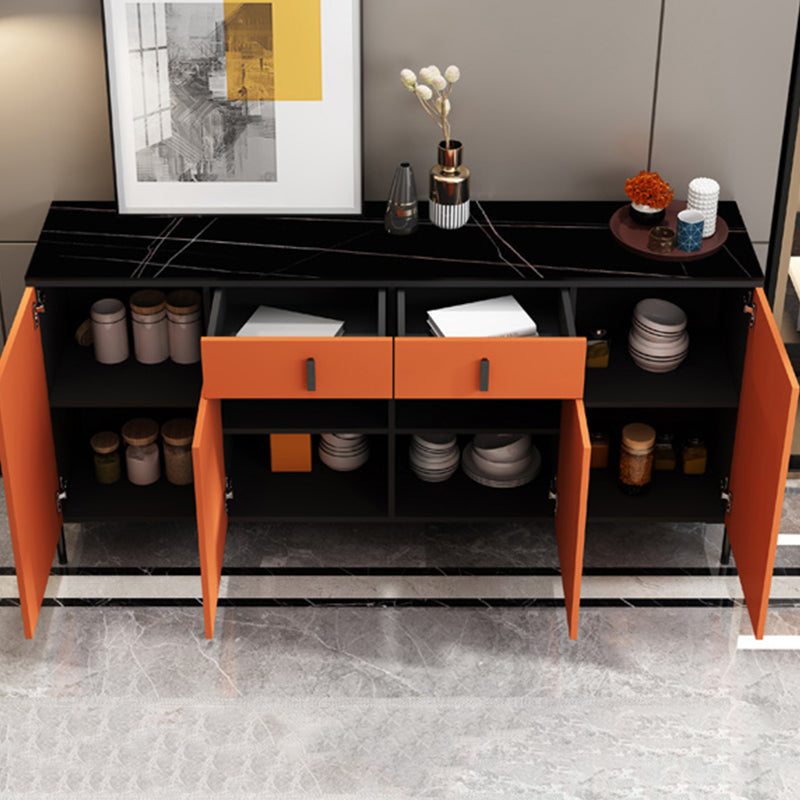 Stone Credenza Modern & Contemporary Server with Drawers and Cabinets