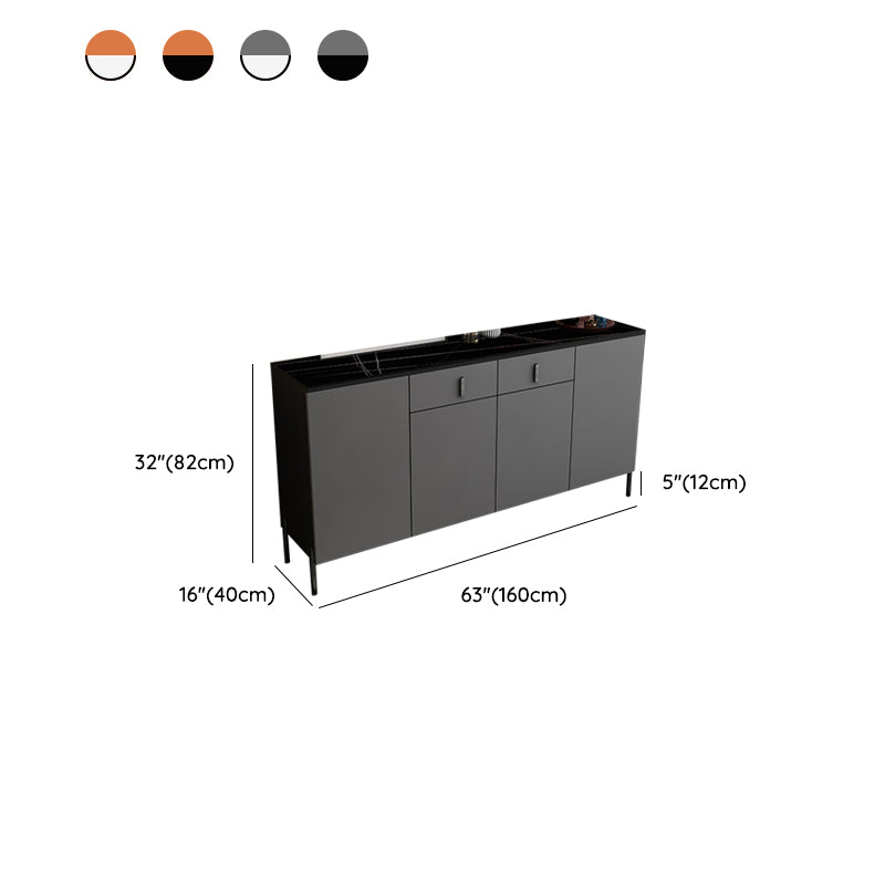 Stone Credenza Modern & Contemporary Server with Drawers and Cabinets