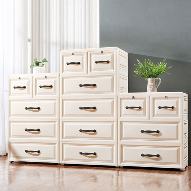 Scandinavian Nursery Dresser Plastic Kids Nightstand with 5/6 Drawers