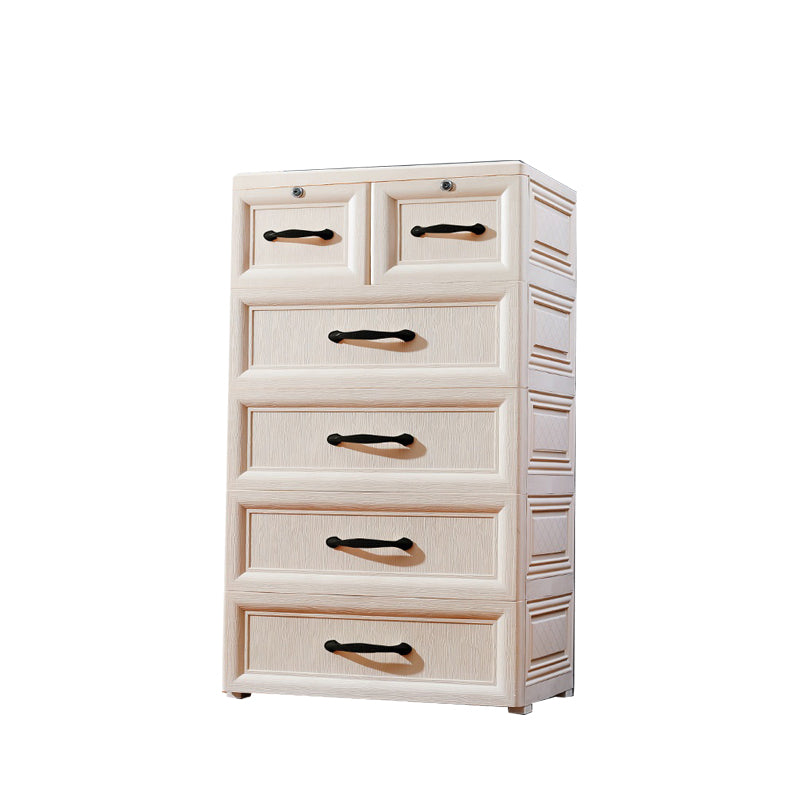 Scandinavian Nursery Dresser Plastic Kids Nightstand with 5/6 Drawers