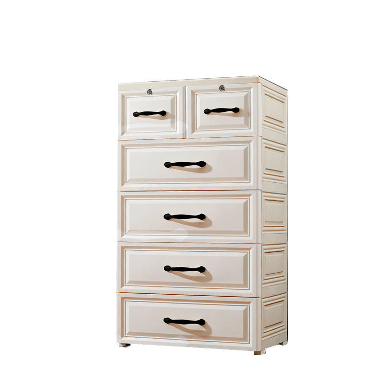 Scandinavian Nursery Dresser Plastic Kids Nightstand with 5/6 Drawers