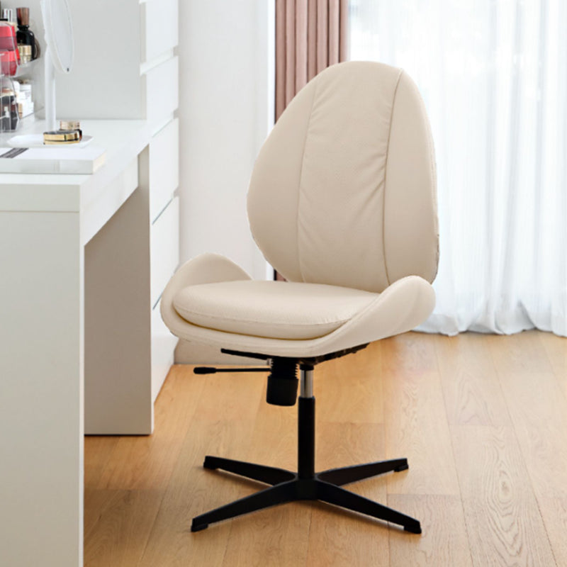 Modern Faux Leather Desk Chair Armless Conference Chair for Office