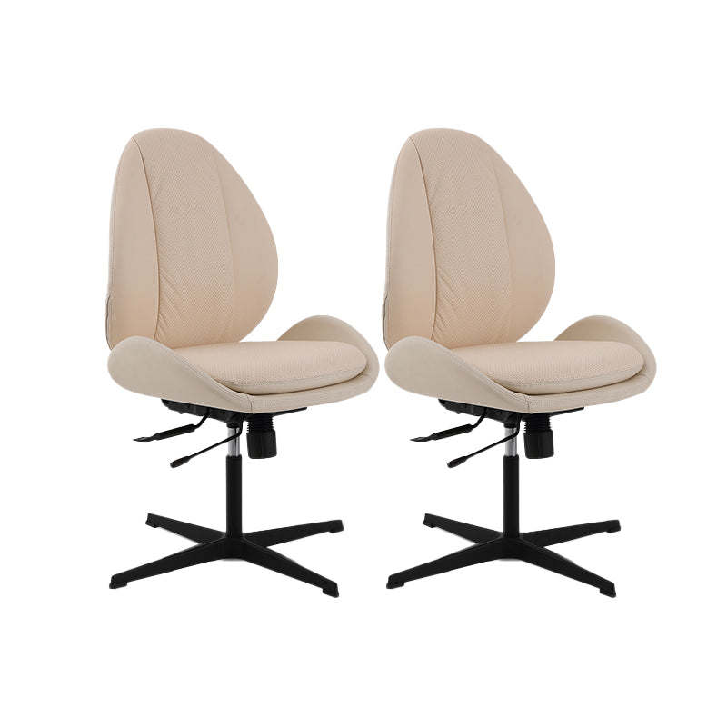 Modern Faux Leather Desk Chair Armless Conference Chair for Office