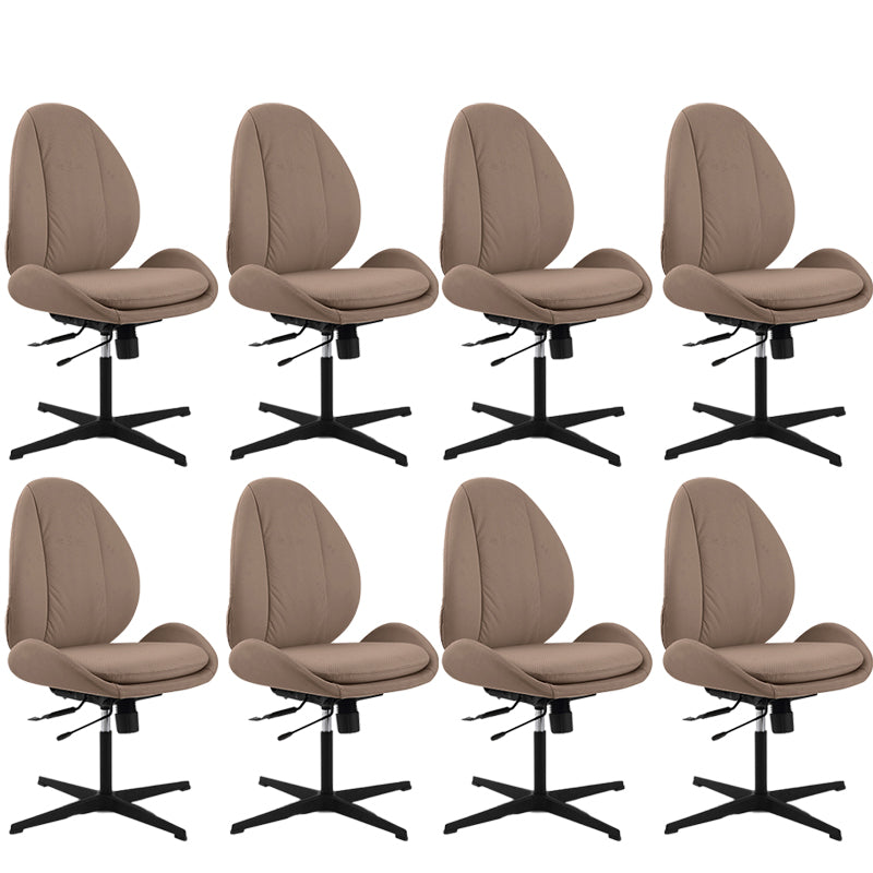 Modern Faux Leather Desk Chair Armless Conference Chair for Office